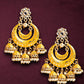 Mominos Fashion Johar Kamal Silver Meenakari Kundan Meena Jhumka