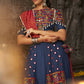 Blue Viscose Rayon Thread Embroidered Navratri Lehenga Choli with Dupatta - Raas