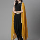 Ahalyaa Women's Black Crepe Top Skirt With Shrug | Swadesiicart