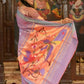 Very Much Indian Handloom Pure Cotton Paithani Peacock Pallu-Dual Tone Blue Pink | Swadesiicart