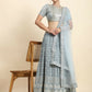 Jyoti Fashion Mesmerizing Grey Faux Georgette 3MM Sequins with Thread & Jari Embroidery Lehenga Choli with Dupatta | Swadesiicart