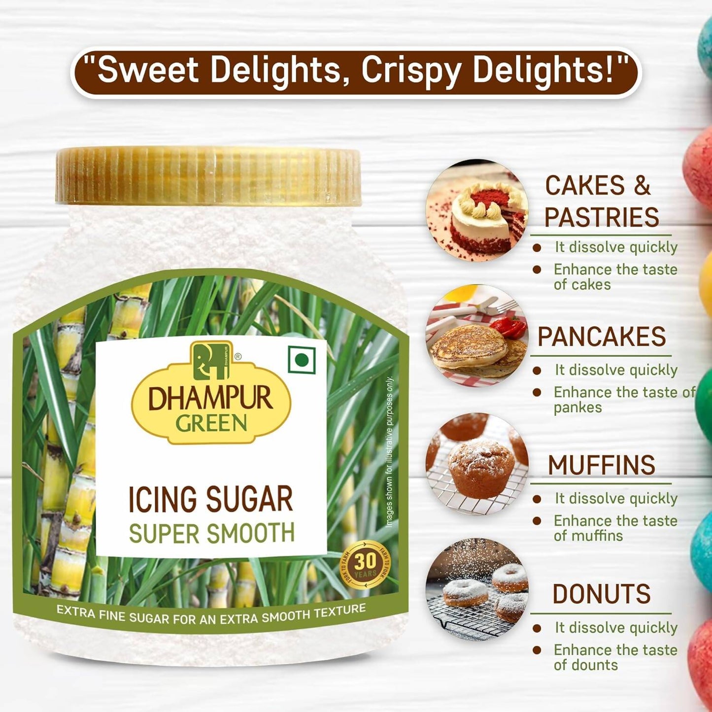 Dhampur Green Icing Sugar | Swadesiicart