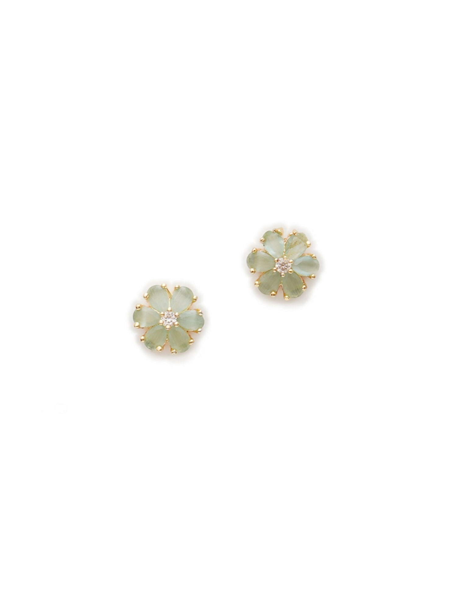 stone stud (Gold) - Ruby Raang - Swadesiicart