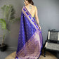 Joban Fashion Navy Blue Banarasi Soft Silk Woven Saree | Swadesiicart