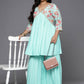 Ahalyaa Women's Traditional Wear Co-ords - Firozi - Swadesiicart