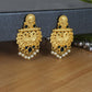 Joban Fashion Women Matte Gold Brass Earrings | Swadesiicart