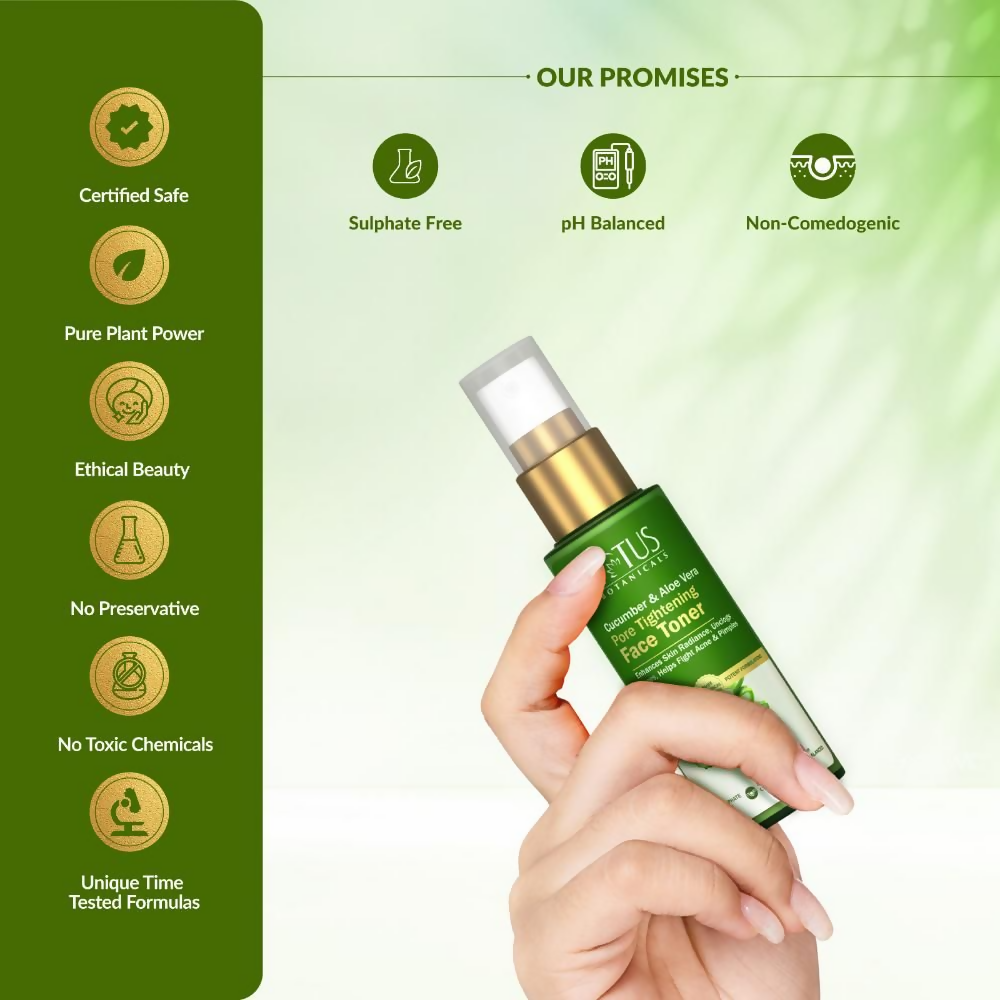 Lotus Botanicals Cucumber & Aloe Vera Pore Tightening Face Tone | Swadesiicart