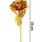 Tied Ribbons Gold-Polished Artificial Rose Flower With Box - Valentine's Day Gifts | Swadesiicart
