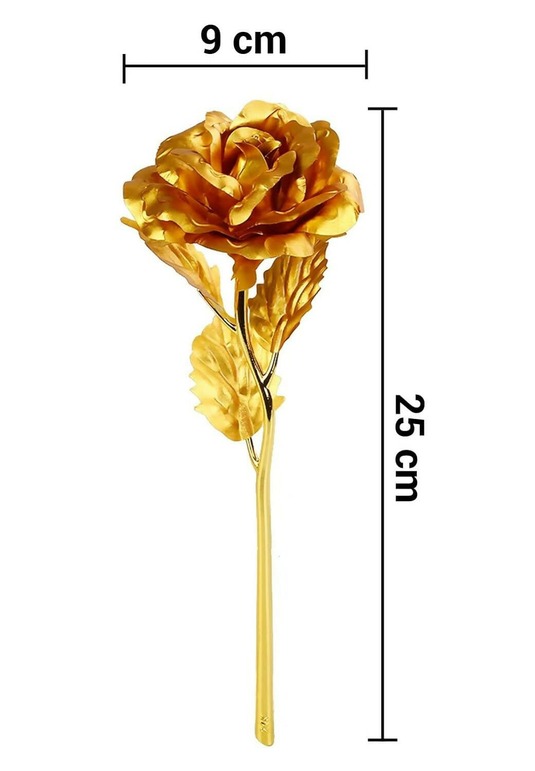 Tied Ribbons Gold-Polished Artificial Rose Flower With Box - Valentine's Day Gifts | Swadesiicart