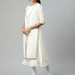 Ahalyaa Women's Off White Cotton Printed Kurta | Swadesiicart