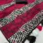 Arfa Fashion House Rani Pink Pure Chanderi Cotton Batik Printed Saree