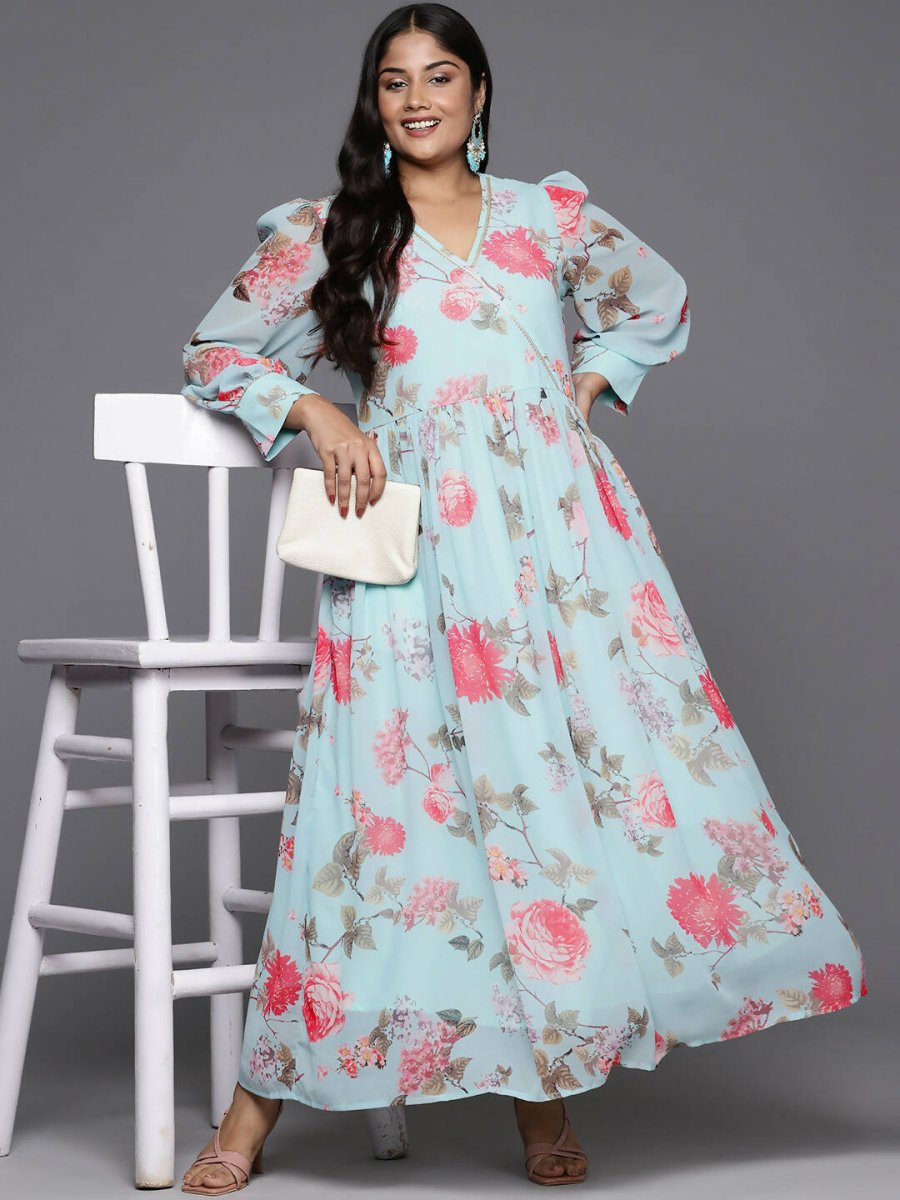 Ahalyaa Women's Traditional wear Ethnic Dress - Blue | Swadesiicart