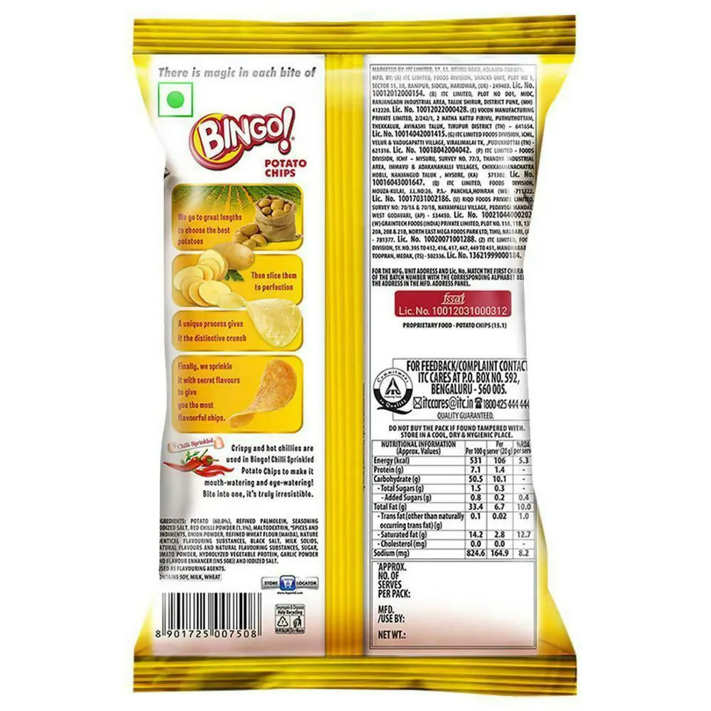 Bingo Original Chilli Sprinkled Potato Chips | Swadesiicart