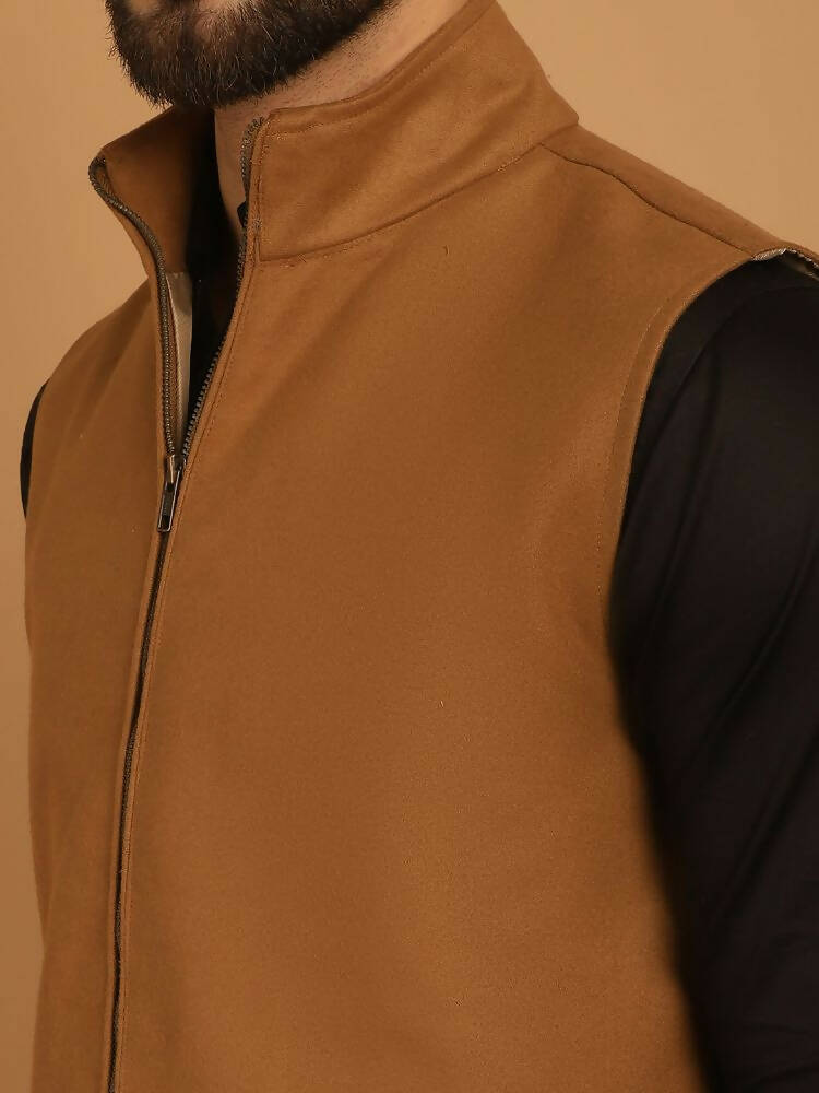 Even Apparels Pure Wool Nehru Jacket - Beige | Swadesiicart
