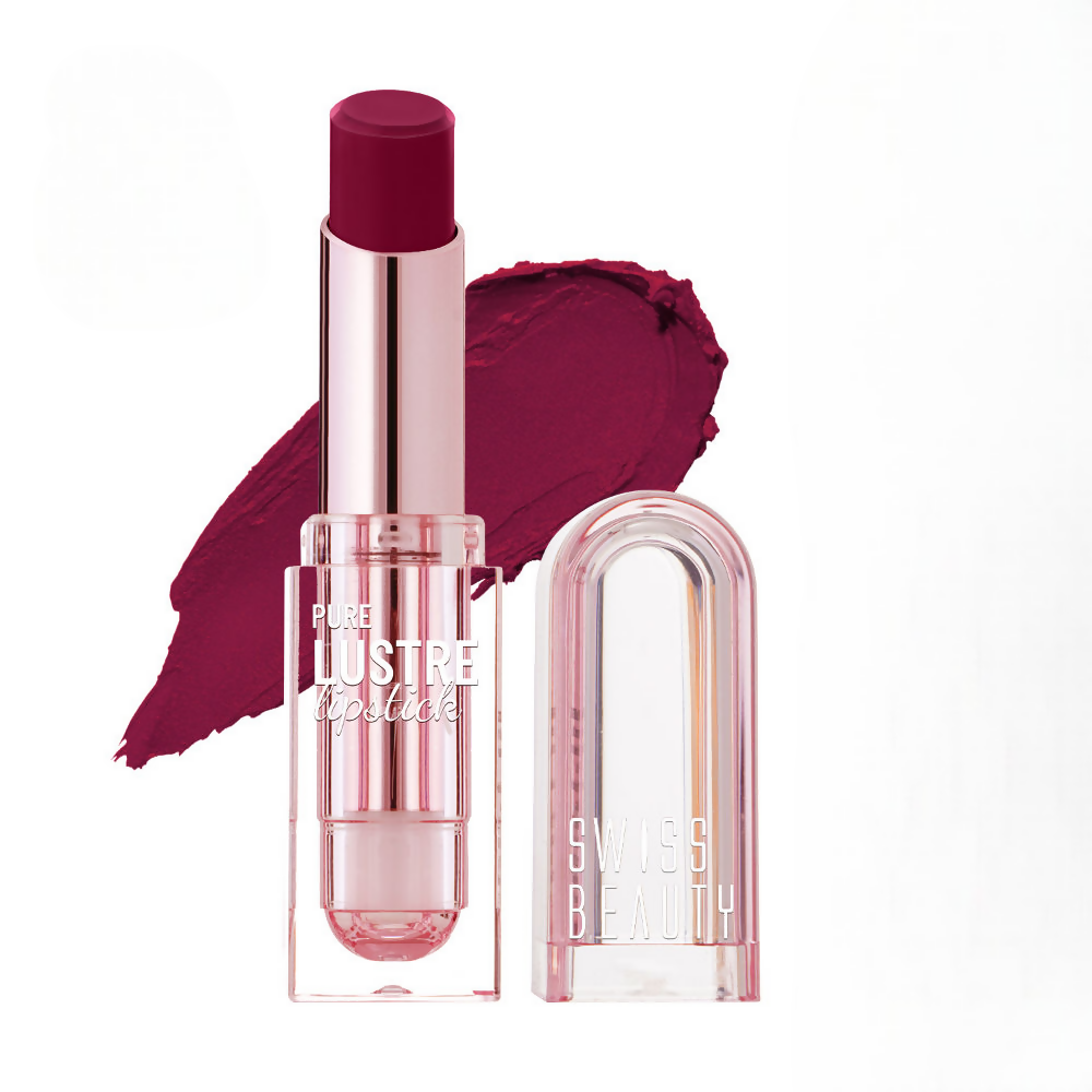 Swiss Beauty High Shine Finish Smooth Glide Pure Lustre Lipstick - 12 Mad Maroon | Swadesiicart