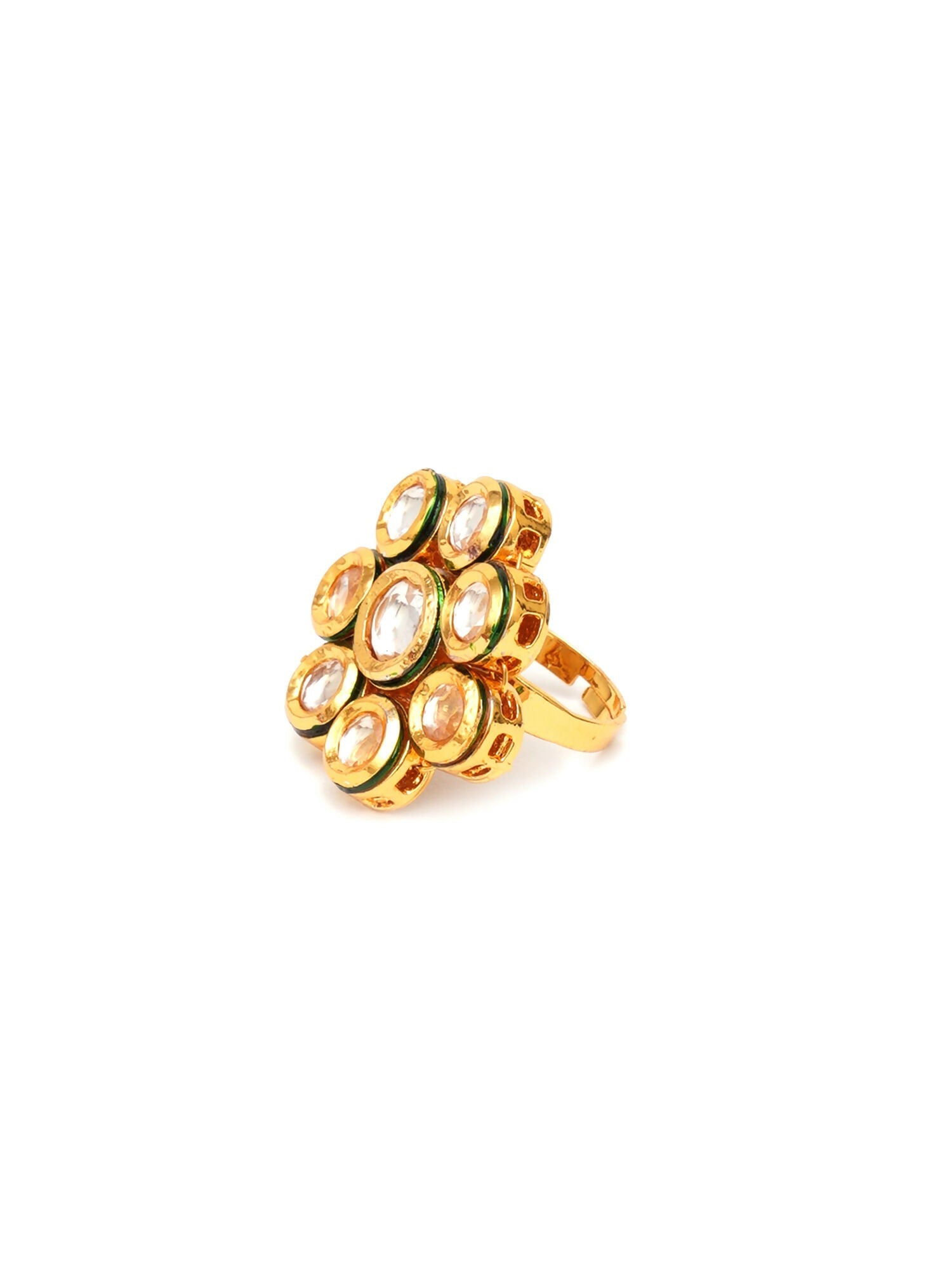 Kundan Flower Ring (gold) - Ruby Raang | Swadesiicart