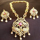 Multicolor AD peacock Bridal Necklace Set