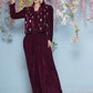 Joban Fashion Wine Hand Embellished Jacket with inner and skirt - Swadesiicart