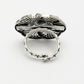 NVR Women's Silver-Toned Floral Shape Adjustable Finger Ring | Swadesiicart