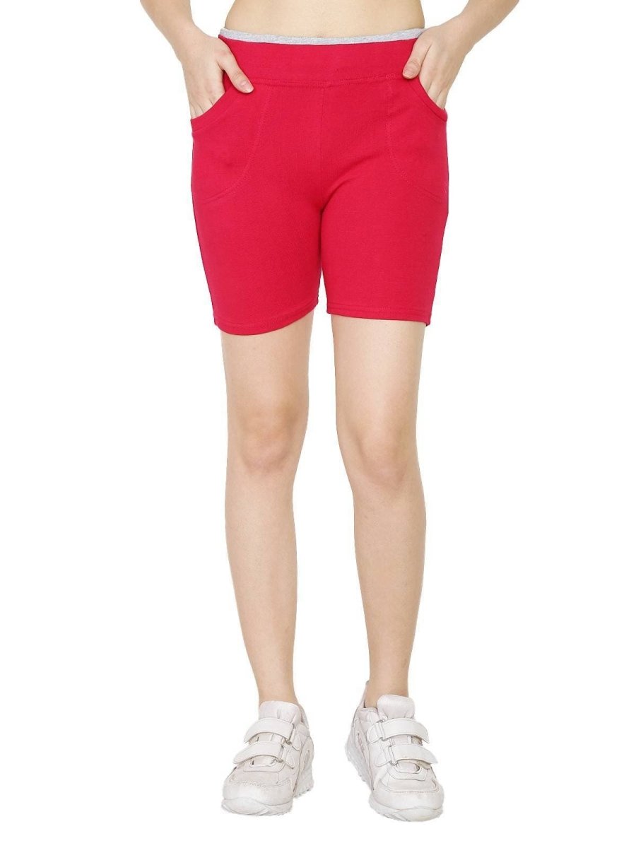 Asmaani Red Color Short Pant with Two Side Pockets | Swadesiicart