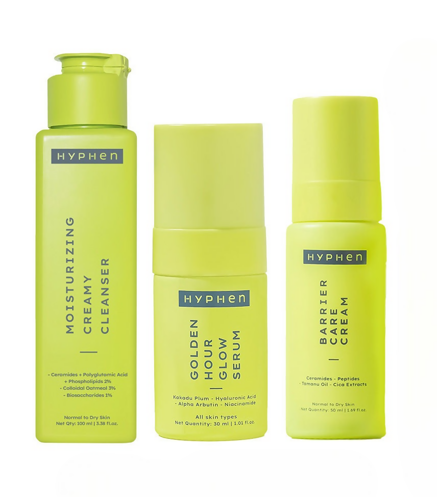 Hyphen By Kriti Sanon CSM (Cleanser, Serum, Moisturizer) Normal to Dry Skin Combo | Swadesiicart