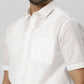Ramraj Cotton Mens Half Sleeve Formal Poly Cotton White Shirt | Swadesiicart