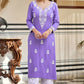 The52 Lavender Women's Gorgeous Chikankari work Pure Rayon Fabric Straight Kurta, Pant Set - Swadesiicart