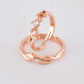 VOJ Stainless Steel Cubic Zirconia Gold-Polished Ring Set | Swadesiicart