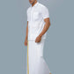 Ramraj Cotton Mens Half Sleeve Formal 100 % Cotton White Shirt | Swadesiicart
