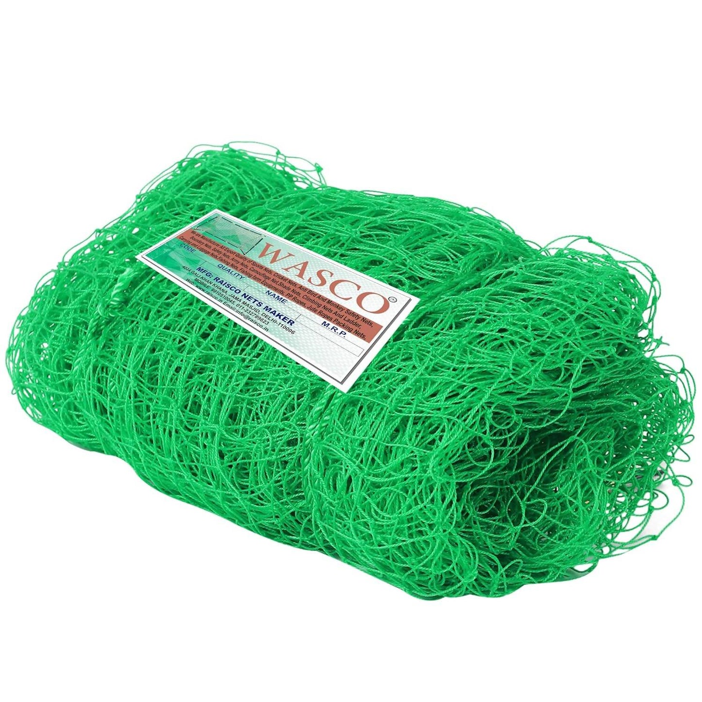 Wasco Nylon 10X10 Foot Cricket Net (Green) - Swadesiicart