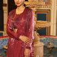 Maroon Tom Silk Plain Ready To Wear Saree With Stitched Blouse - Satiksha | Swadesiicart