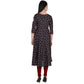 Kanoor Women's Black A line Round neck kurti