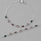 VOJ Set of 2 Silver Plated Heart Shaped Multi Color Anklet - Swadesiicart