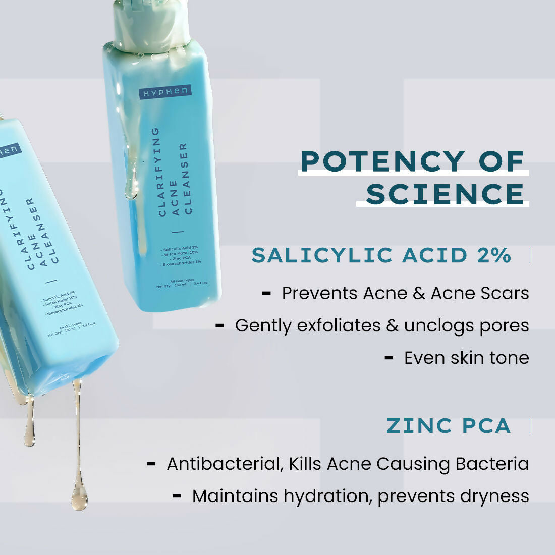 Hyphen By Kriti Sanon Clarifying Acne Cleanser With 2% Salicylic Acid, Anti-Acne Face Wash For Oil Control - Swadesiicart