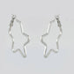 VOJ Women Sliver Tonned Star Shape Stainless Steel Hoop Earrings - Swadesiicart