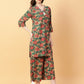 Joban Fashion Green Cotton Printed & Hand Work Co-ord Set - Swadesiicart