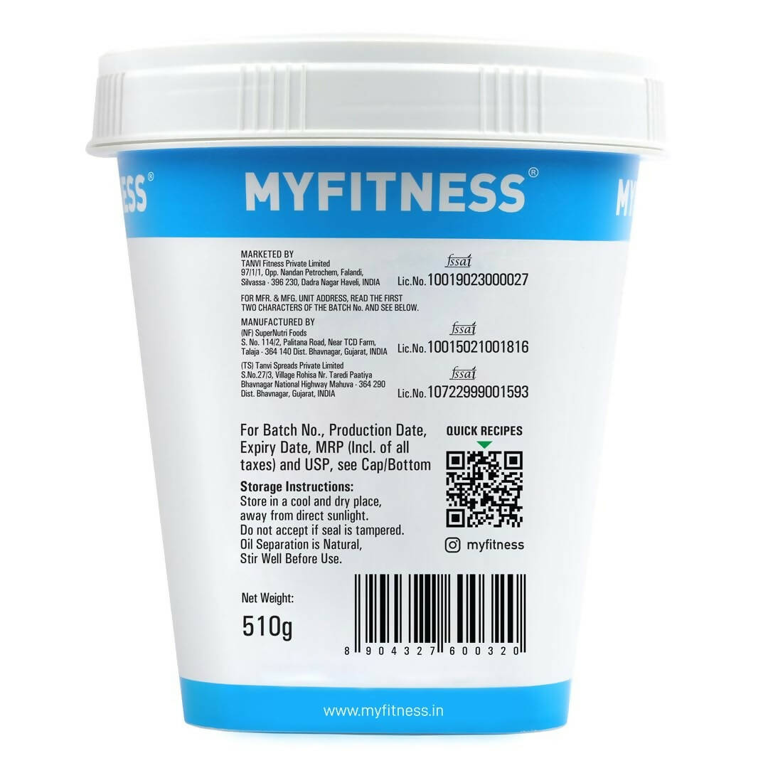 Myfitness Unsweetened Natural Peanut Butter Smooth - Swadesiicart