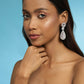 Purple and Silver Tone Stone Earrings - Ruby Raang | Swadesiicart