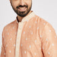 Ethnic India Orange Men's Kurta Ethnic Motifs Polyester | Swadesiicart