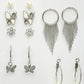NVR Women's Set of 6 Silver-Plated Contemporary Drop Earrings | Swadesiicart