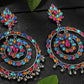 Mominos Fashion Johar Kamal Women's Multi Colour Kundan Circles Earrings - Swadesiicart