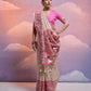 Vishnu Weaves Women's White Paithani Silk Zari Woven Saree with Blouse - Swadesiicart