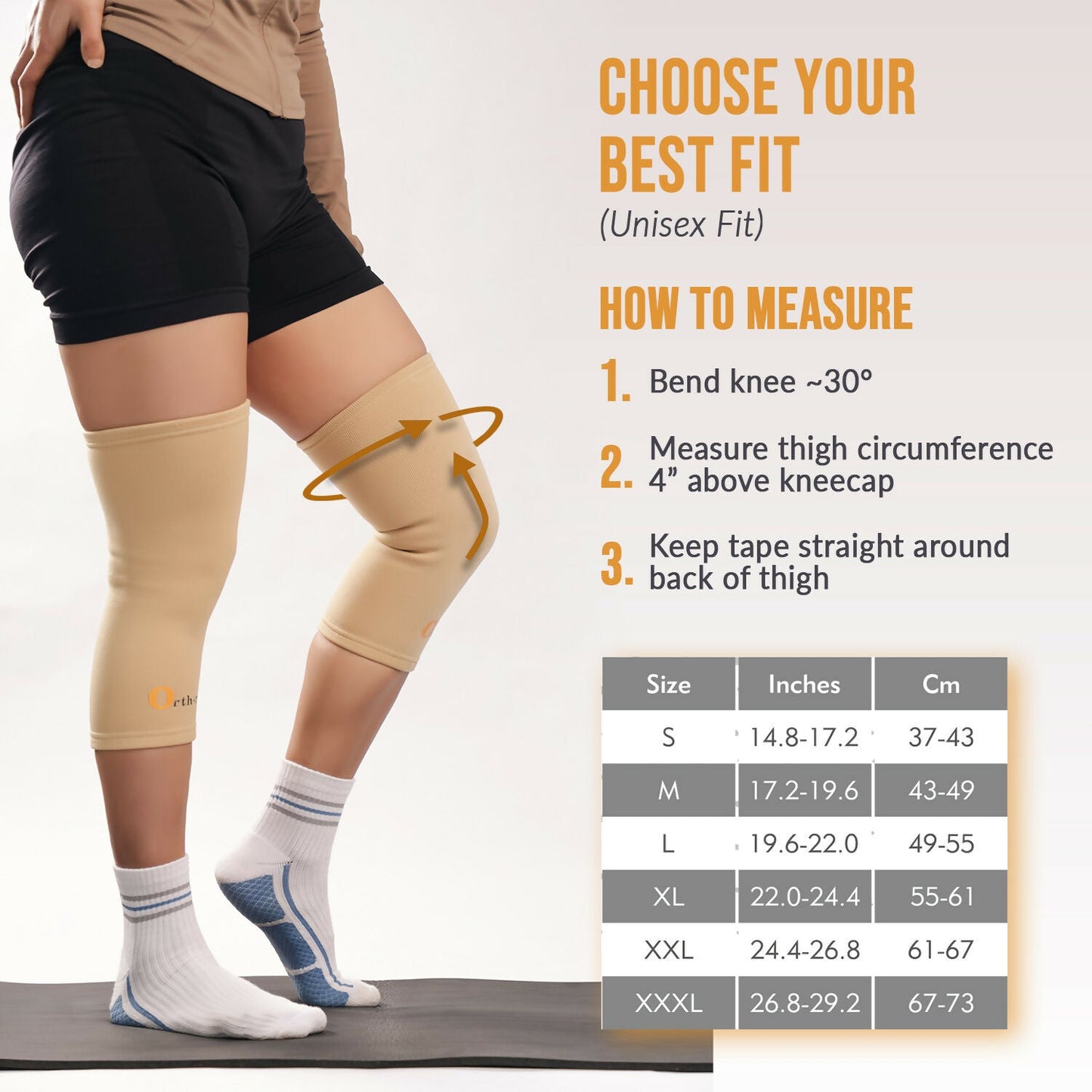 Orth-Rem Knee Cap Support For Men & Women (Pair) Knee Brace Pain Relief | Swadesiicart