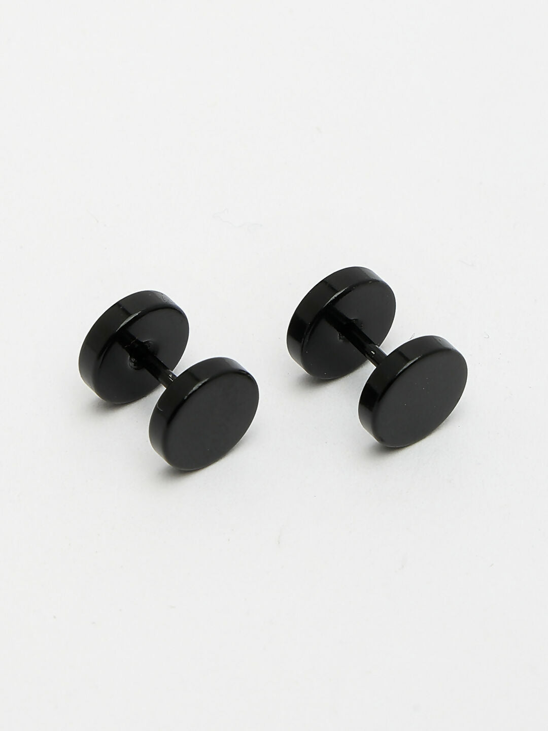 NVR Men's Black Rhodium-Plated Metal Studs Earring - Swadesiicart