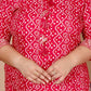 Miravan Women's Plus Size Pink Bandhani Pakistani Straight Kurti - Swadesiicart