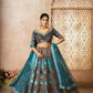 Kesar Fab Blue Banarasi Silk Embroidered Lehenga | Swadesiicart
