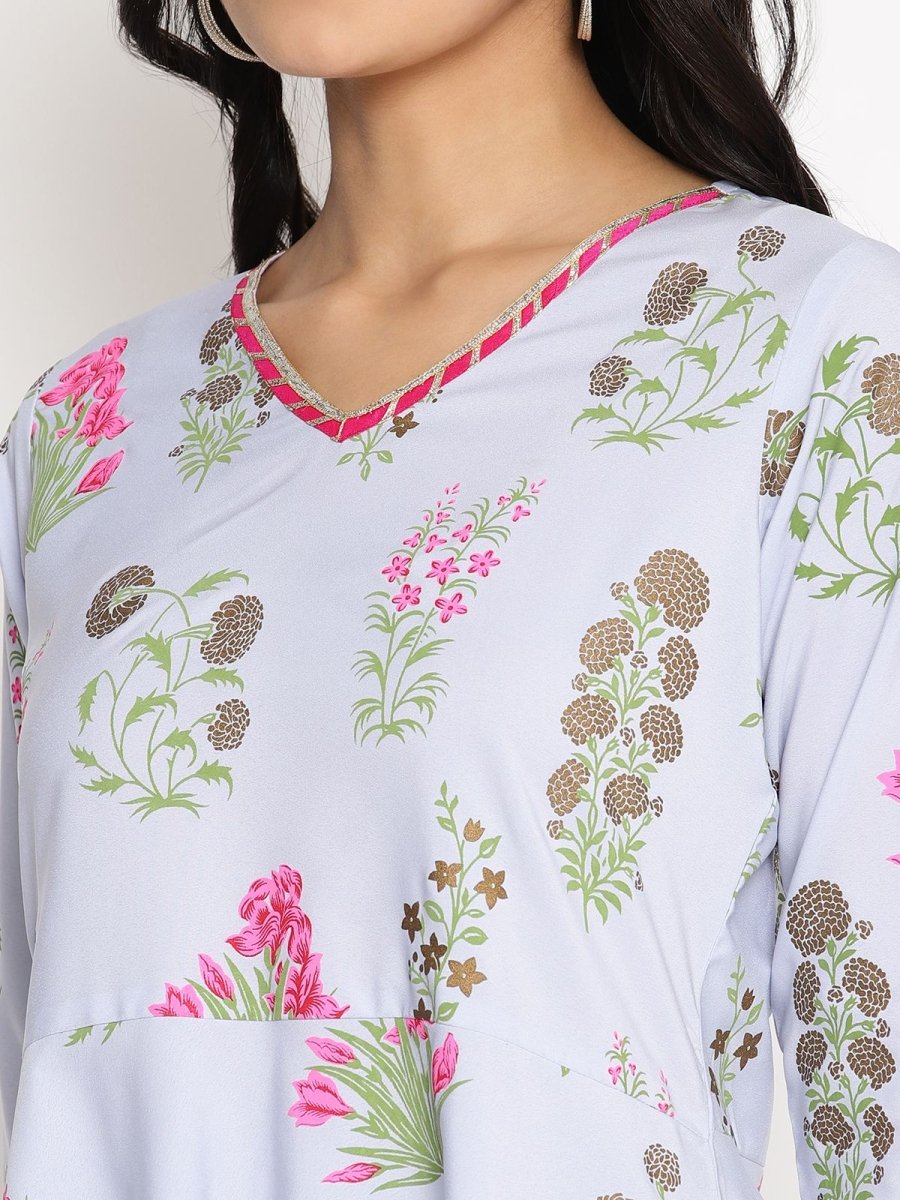 Ahalyaa Crepe Printed Top With Harem Pant | Swadesiicart