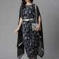Ahalyaa Women's Black Color Crepe Digital Print Top Skirt With Shrug | Swadesiicart
