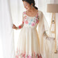 Joban Fashion Cream Kurta Set Organza Sequin Embroidery Work - Swadesiicart