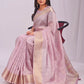 Shree Shyam Fashion Organza Light Pink Saree
